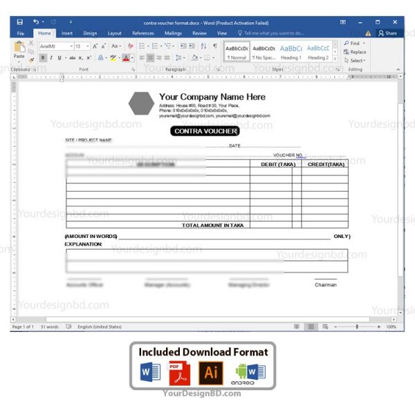 contra-voucher-format sample