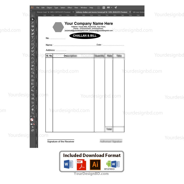 Delivery Challan Format Excel Free Download