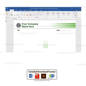 Letterhead design vector pad Format - Editable Microsoft word- docx, Adobe illustrator .eps